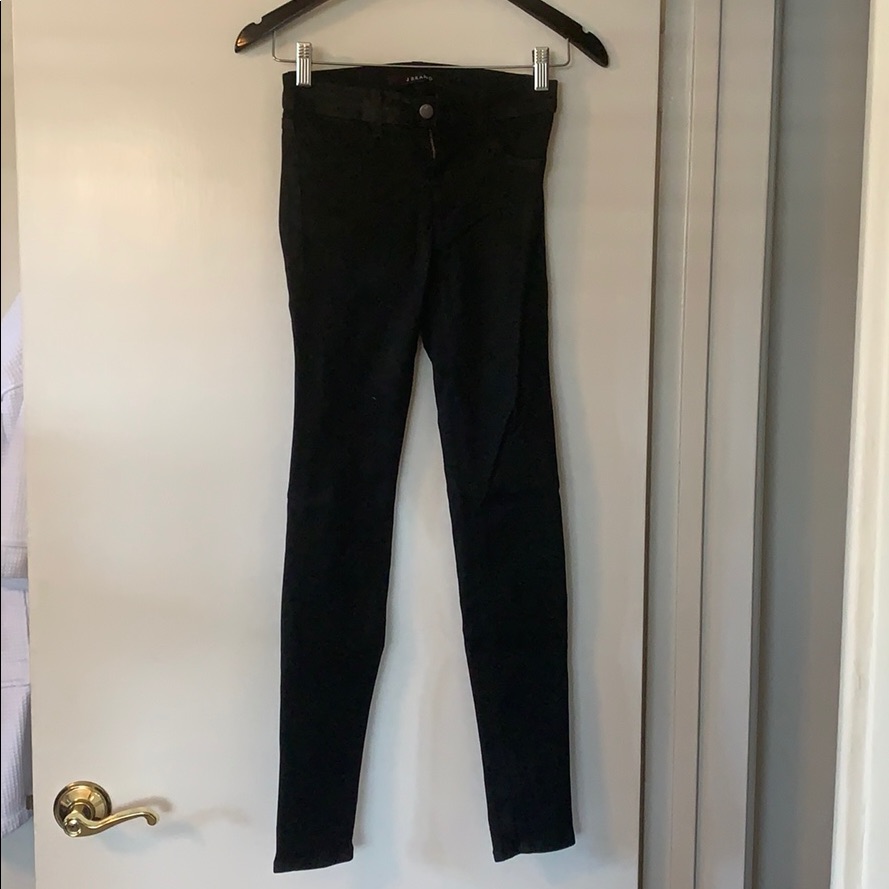 Black Jbrand Coated/Wax Finish Jeans